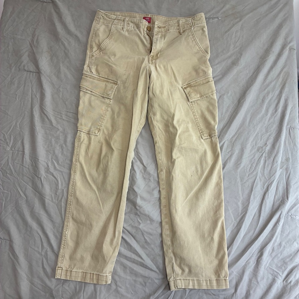 Levis XX Cargo Pants Mens 30x30 Khaki Tan Straight Leg Twill Utility Trousers